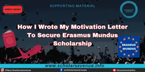 Motivation Letter for Erasmus Mundus Scholarship