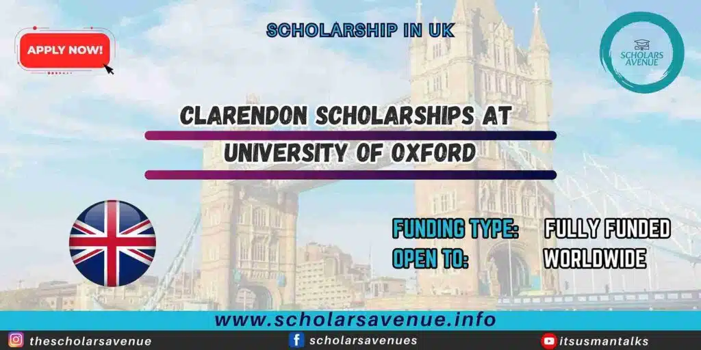 Clarendon scholarship at University of Oxford