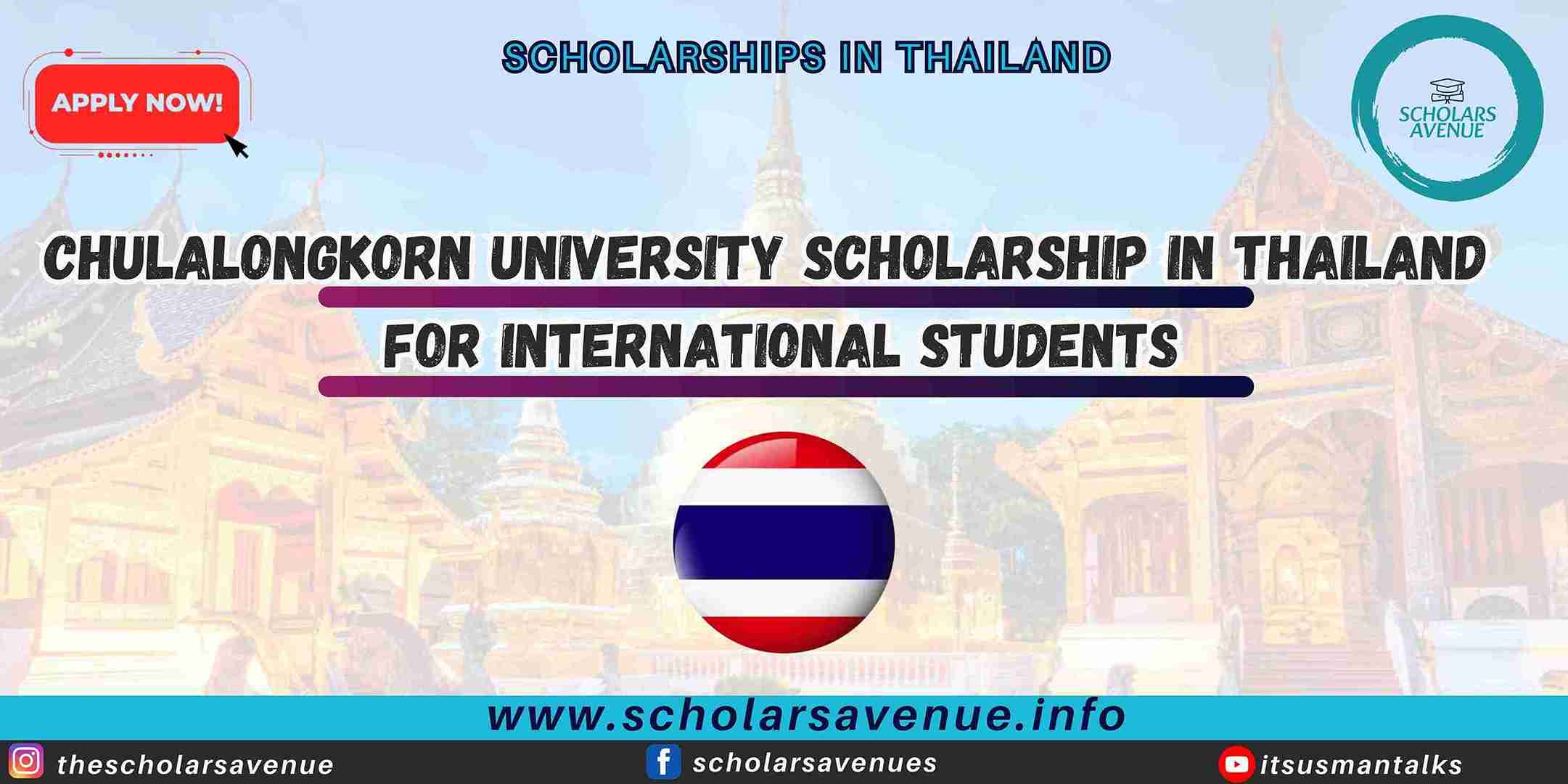 Chulalongkorn University Scholarship in Thailand